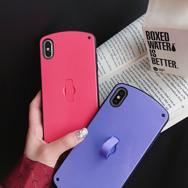 GlamPhone чехол сплошной цвет кольцо Arc чехол для телефона для iPhone 6 7 8 Plus X XR XS Max Телефон задняя крышка чехол s