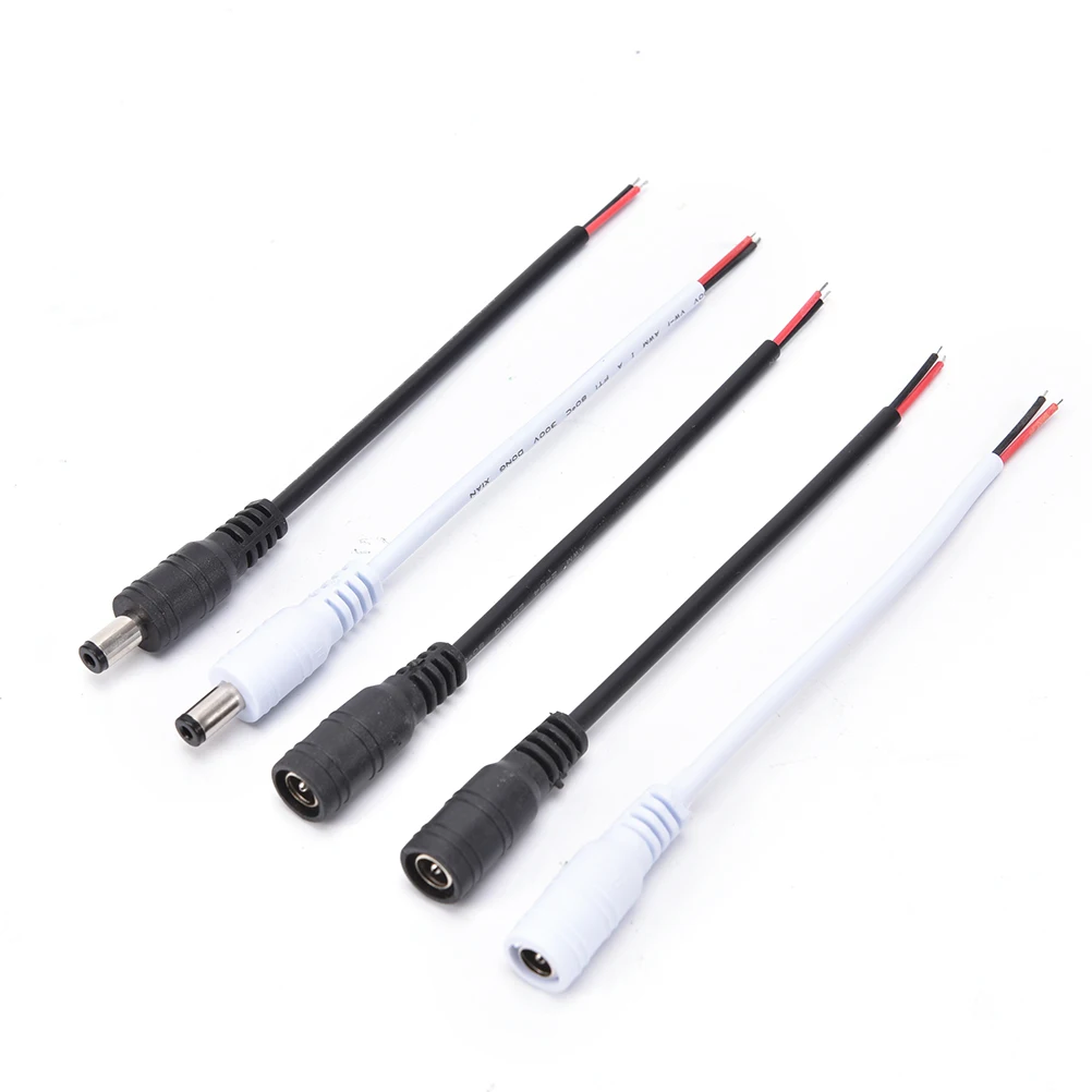 

1 Pcs 12v DC Power Connector Adapter lock buckle Power supply wiring connector line 5.5x2.1 DC male and female head plug line