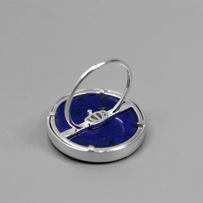 Lotus Fun реальные 925 серебро естественный голубой Лазурит ручной работы Fine Jewelry queen