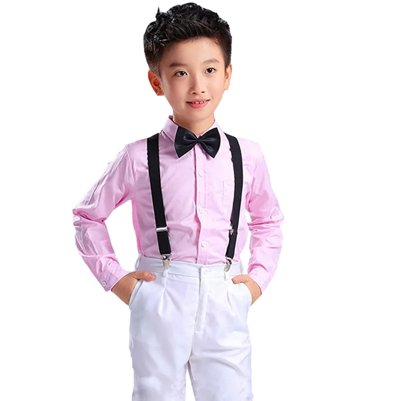 Boys' white shirts Baby long sleeves blouse cotton blue child shirts