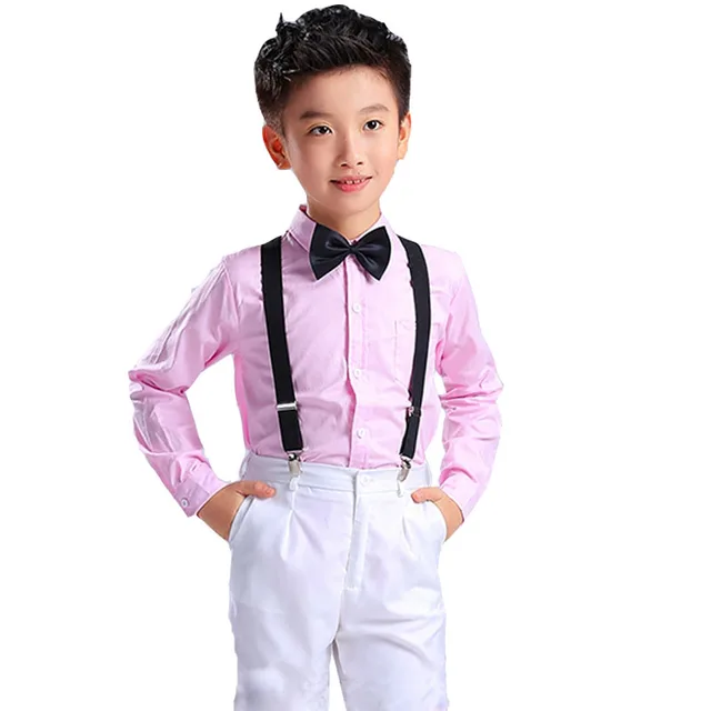 Boys' white shirts Baby long sleeves blouse cotton blue child shirts