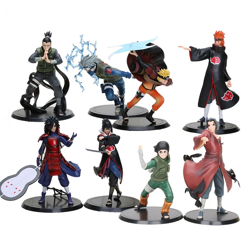 

2pcs/set Anime Naruto Akatsuki Uchiha Madara Uchiha Sasuke PVC Action Figures Model Toys