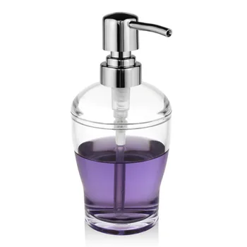 

Transparent Chrome Acrylic Soap Lotion Liquid Dispenser Pump Bottle Kitchen Dishwashing Bathroom Countertops 10 OZ (Clear)