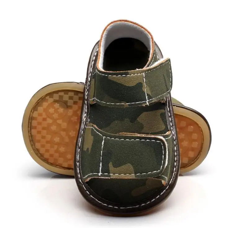 HONGTEYA Boys Girls Genuine Leather Hard Soled Shoes Summer Fringe Baby Sandals