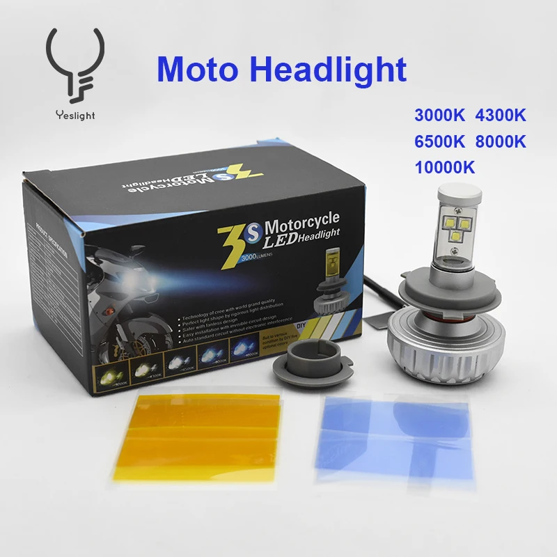 High Quality H4 30w 3000lm Led Motorcycle Hi/lo Xenon Headlight Light