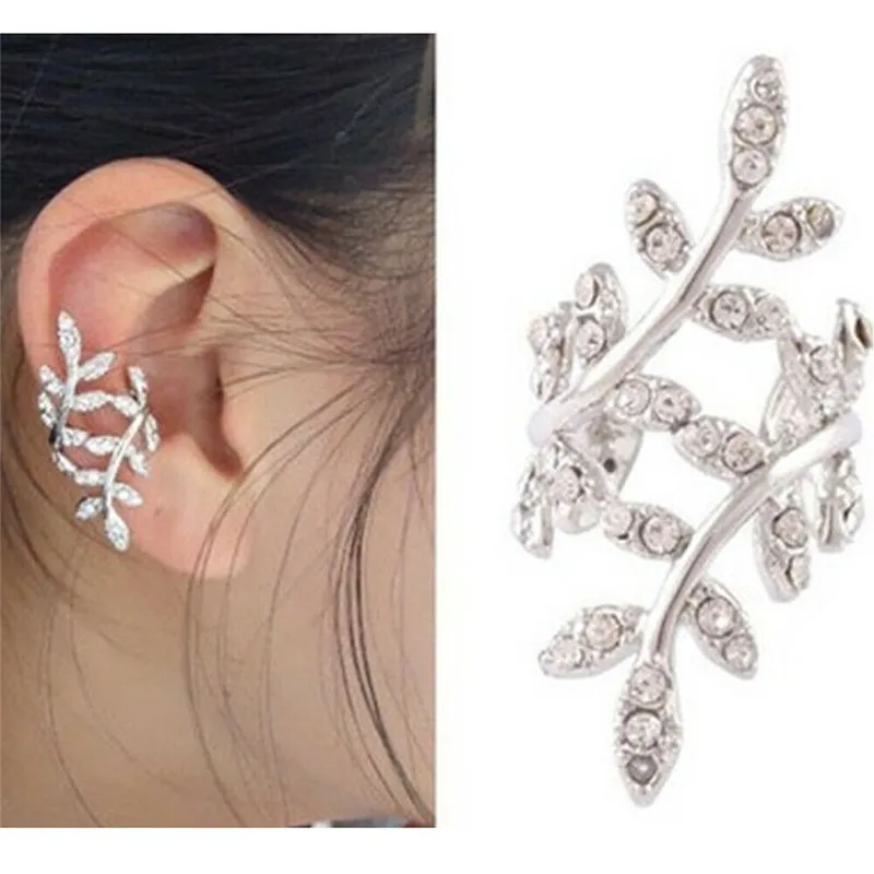 

Earring for women Newest Fashion Leaf Ear Elegant Clip-on Earring Cartilage Leaf Shape Ear Clip Cuff Wrap Jewelry Non Piercing
