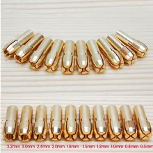 0,5-3,2 мм 10 шт./компл. латунь сверлильный патрон цанговый биты 4,3 мм хвостовик для принадлежностей для вращающихся инструментов Dremel золотой