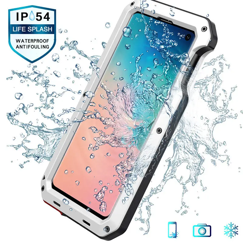 Luxury Doom Armor Dropproof Metal Aluminum Case + Silicon Case for Samsung Galaxy S10e S10 Plus Shockproof Protective Cool Cover