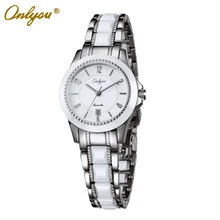 Onlyou Brand White Ceramic Watch Women Men Luxury Quartz Watch Fashion Business Ladies Dress Watch Male Female Colck 6905