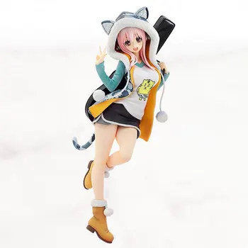 

Anime Figures Sexy Super Sonico Guitar girl doll Pvc Action Figure 20cm Tiger Hoodie Version Model Collection Toys Gift