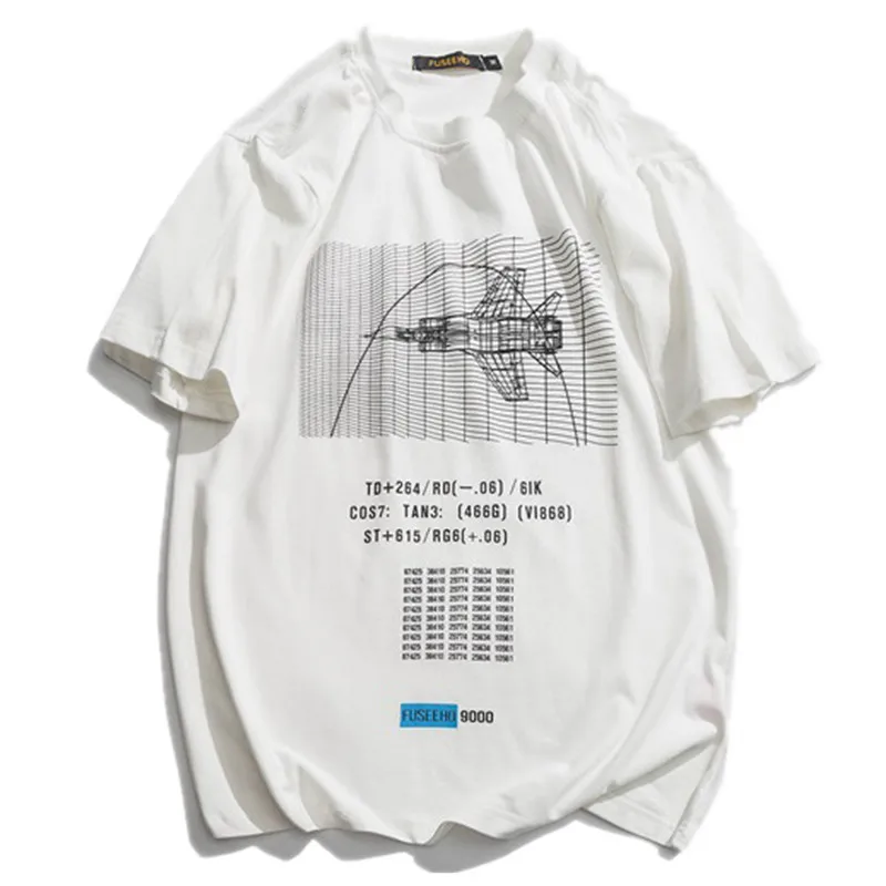 

2019 New Men's Spring And Summer Cotton Youth Studentt Fashion T-Shirt Aircraft Fighter Printing Leisure Trend TopT Shirt