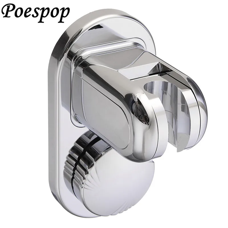 Posepop Abs Chrome Bathroom Adjustable Shower Head Holder Strong Suction Cup Style Handheld
