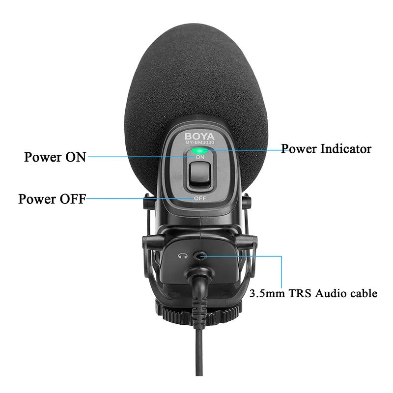 BOYA BY-BM3030 On-Camera Microphone 3.5mm Super