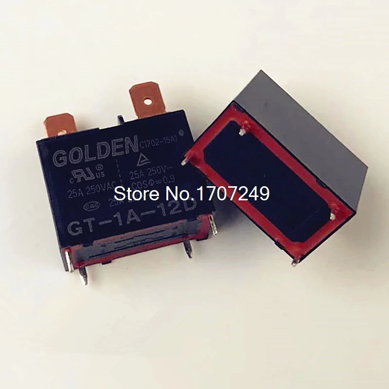 

Free shipping 50pcs/lot new original GOLDEN relay GT-1A-12D Water heater air conditioner special relay 12VDC 25A 250V 4Pin