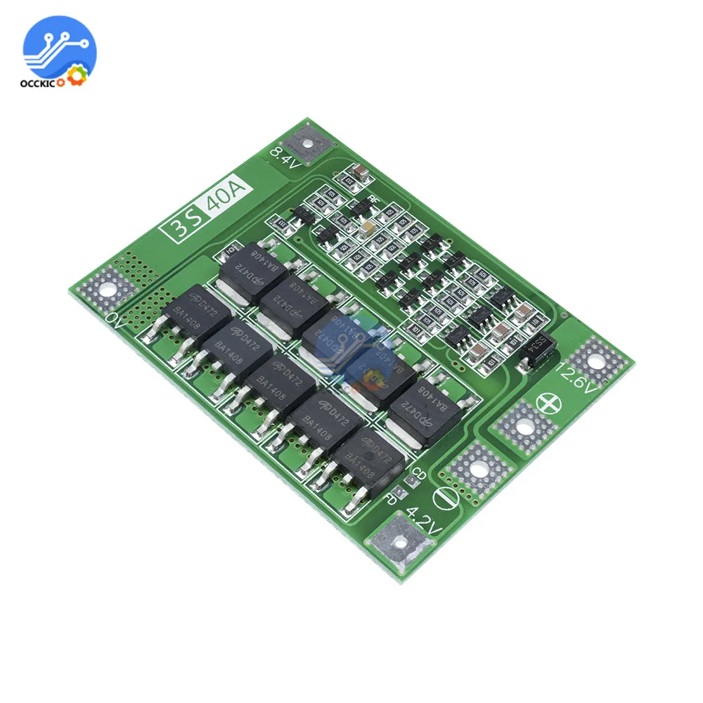 BMS 3S 4S 40A 18650 Защитная плата для зарядки литиевой батареи резервная активного