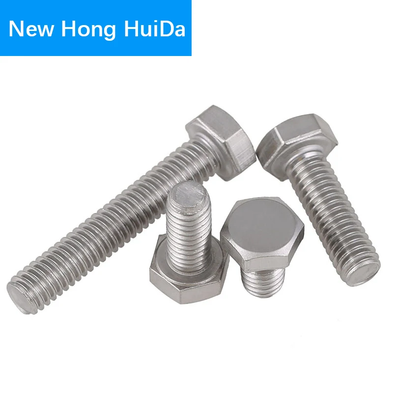 

M5 DIN933 Hex Flat Head Bolts Thread Metric Hexagon Screws Electrical Machine Equipment Wheel Construction 304 Stainless Steel