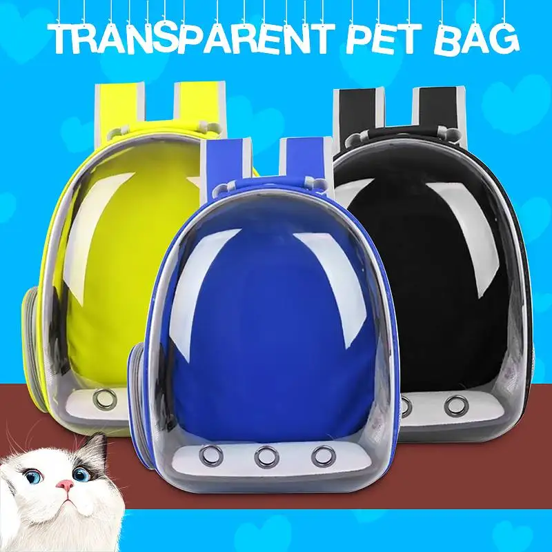 

2019 Dog Cat Transparent Space Capsule Shoulder Bag Pet Outside Travel Portable Carry Breathable Backpack Dogs Cat Carrying Cage