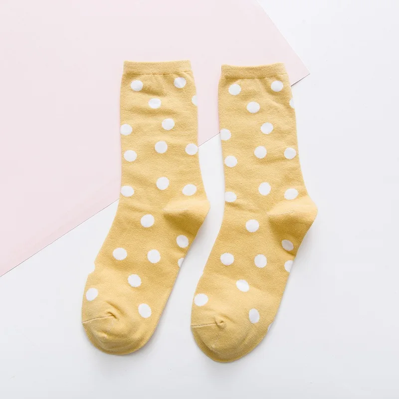 [WPLOIKJD] в студенческом стиле японский большая точка Карамельный цвет Heap Для женщин носки до лодыжки разноцветные конфеты кавай Повседневное