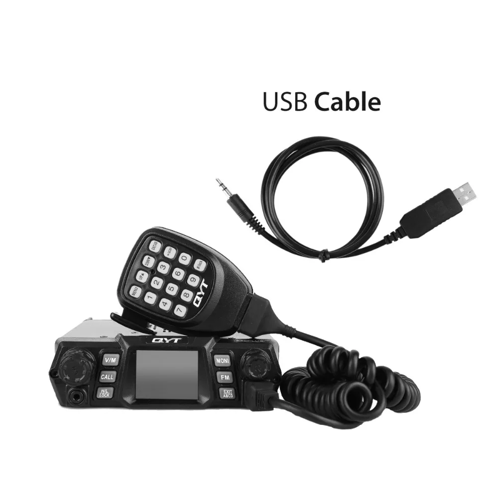 QYT KT-980 плюс УКВ 136-174 МГц UHF 400-480 МГц 75 Вт Двухдиапазонная База автомобильный Грузовик мобильное радио любительский с кабелем для
