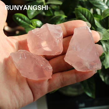 

1pcs Natural Raw Pink Rose Quartz Crystal Rough Stone Specimen Healing crystal love natural stones and minerals fish tank stone