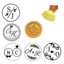 Пользовательские две инициалы воск печать штамп, индивидуальная восковая печать комплект печатей, свадебные приглашения печати, свадебный подарок, персонализированное дерево воск штамп