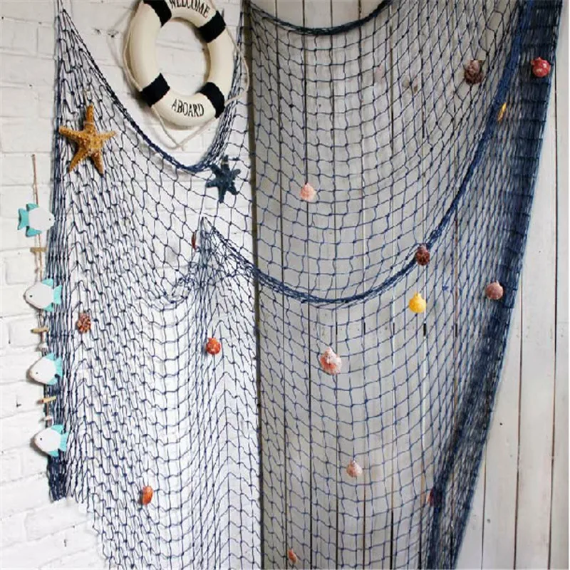 

3D Sticker Mediterranean Sea Home Wall Stickers Big Fishing Net Decoration Wall Hangings Home Decor 100*200cm KO673216