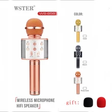 Wster WS858 модный Bluetooth беспроводной конденсаторный волшебный микрофон караоке для мобильного телефона плеер микрофон динамик Запись музыки