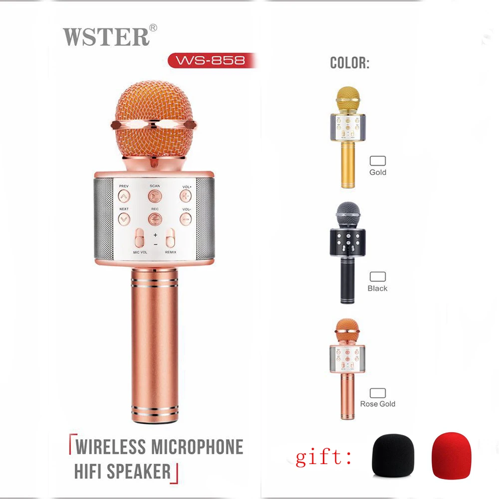 Беспроводной микрофон для караоке Wster WS858 волшебный микрофон|Микрофоны| |