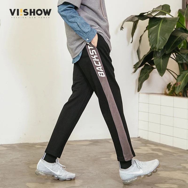 Viishow панелями Дизайн Брюки для девочек Для мужчин брендовая одежда модный пэчворк тренировочные штаны мужские Одежда высшего качества High