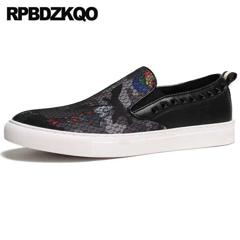 

Slip On Rubber Sole Elevator Printed Round Toe Men Fashion Breathable Casual Driving Floral Vintage Shoes 2018 Summer Camouflage