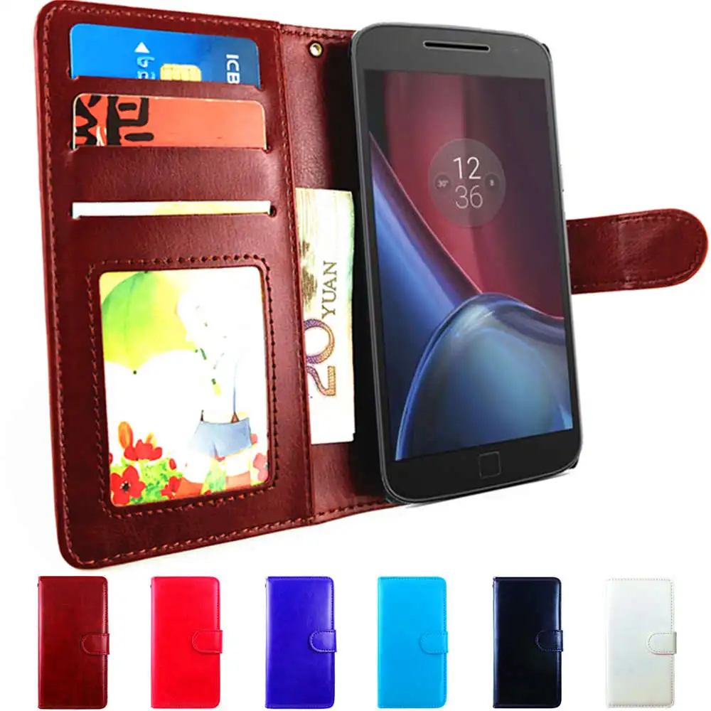 

Play G 4 Plus Case Flip Leather Wallet Cover For Motorola Moto G4 Case Play G4 Plus Cover Phone Case for Lenovo Moto G 4 Gen Bag