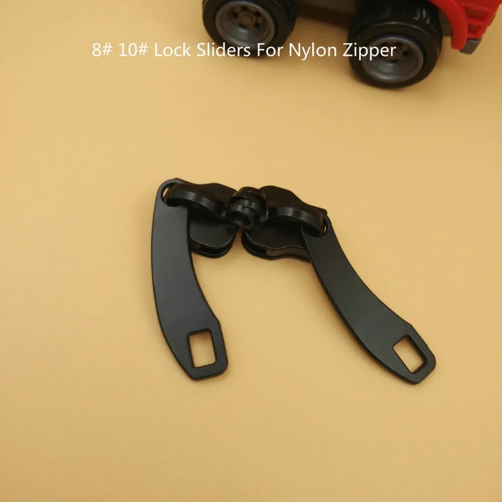 

High Quality 8# 10# Black Metal Lock Zipper Slider For Nylon Spiral Zipper 4pcs Great For Luggage Bags Tents Garment Accessories