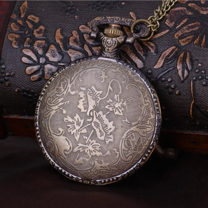 Горячая Распродажа винтажные карманные часы цепь Ретро самое большое ожерелье Для дедушки папа подарки J15