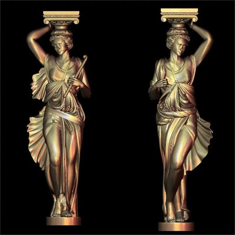 2 шт./лот женщина pillars_1 3d-модель stl рельеф для ЧПУ stl Format женские 3d-модель для ЧПУ stl рельеф artcam vectric aspire