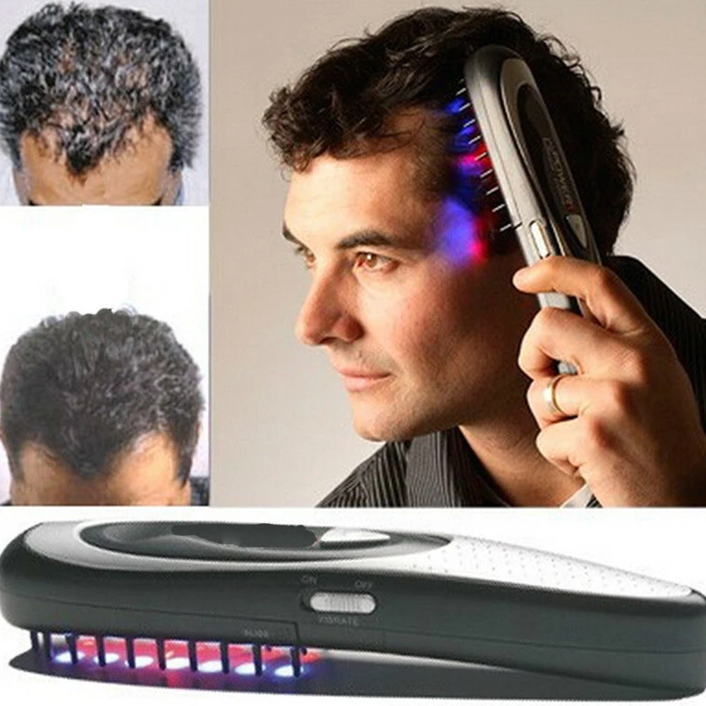 Kopen 1 st Elektrische Laser Haar Groei Kam Haar Borstel Laser Haaruitval Stop Regrow Therapie Kam Ozon Infrarood Massager Drop verzending