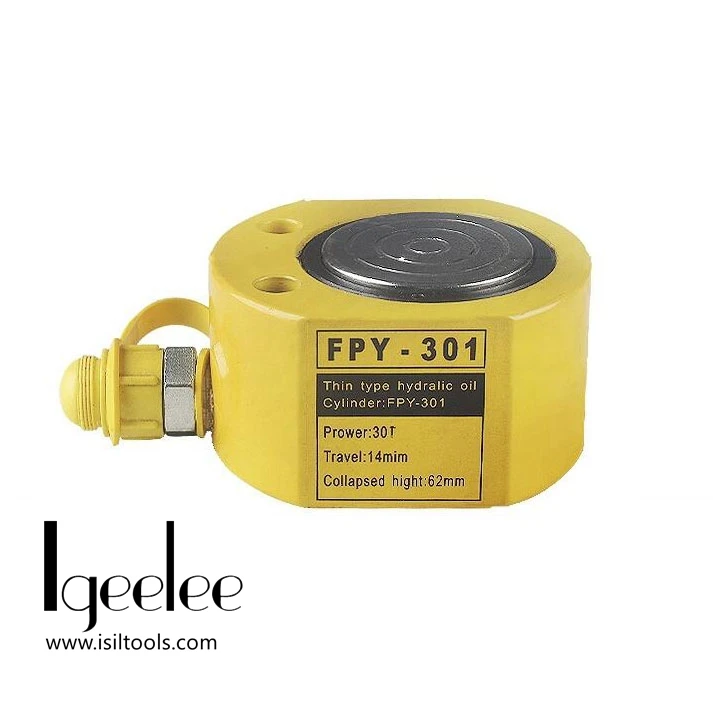 

iGeelee Super Thin Type Hydraulic Cylinder FPY-301 Hydraulic Jack with height of 63mm, work travel of 14mm with 30T