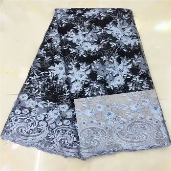 

2019 Latest French Nigerian Laces Fabric High Quality Tulle African Laces Fabric Wedding dres African French Tulle Lace A13-99