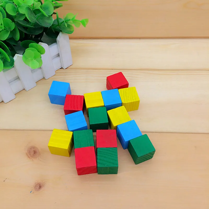 Твердый Деревянный Куб Блок Ранние развивающие игрушки сборочный Блок Детские игрушки подарок для детей - Цвет: 16pcs