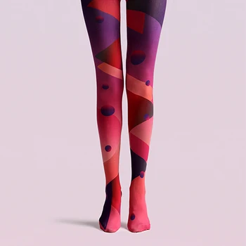

VP Unique stockings geometry Watercolor pattern Tights High-quality Yellow bee/dear Silk stockings 1 order=1pc
