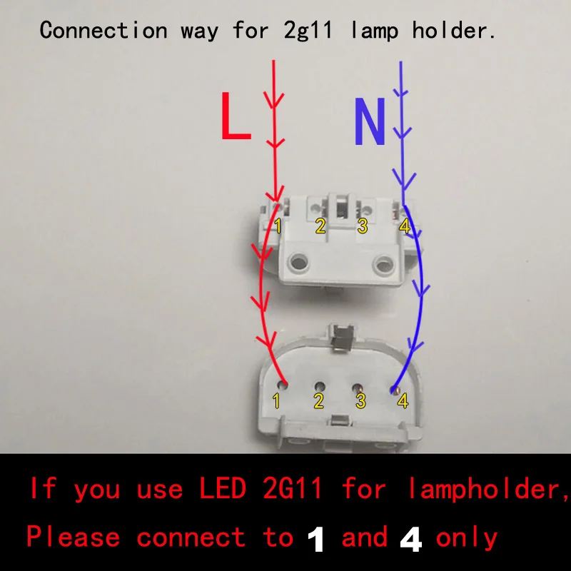 2G11 светильник держатель лампы база H трубчатая розетка h-трубка плоская 4pin Светодиодная лампа 2g11 основания для подключения балласта