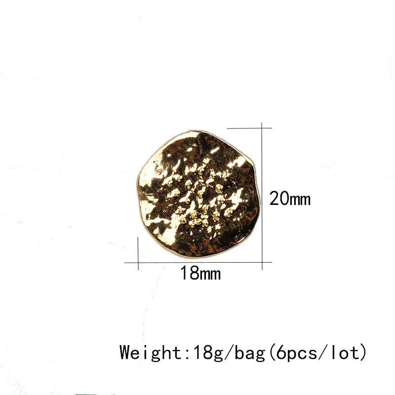 18 мм 6 шт./лот цинковый сплав золотой рябь круглые цветы База серьги разъем для DIY модные серьги ювелирные аксессуары