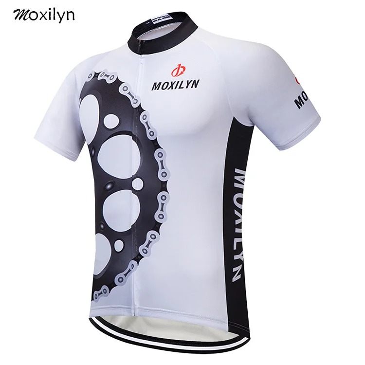 thumbnail image 1 of Camiseta de ciclismo con calavera blanca Moxilyn, ropa de ciclismo de manga corta para verano, transpirable y de secado rápido, ropa de ciclismo de montaña, 1 of 5