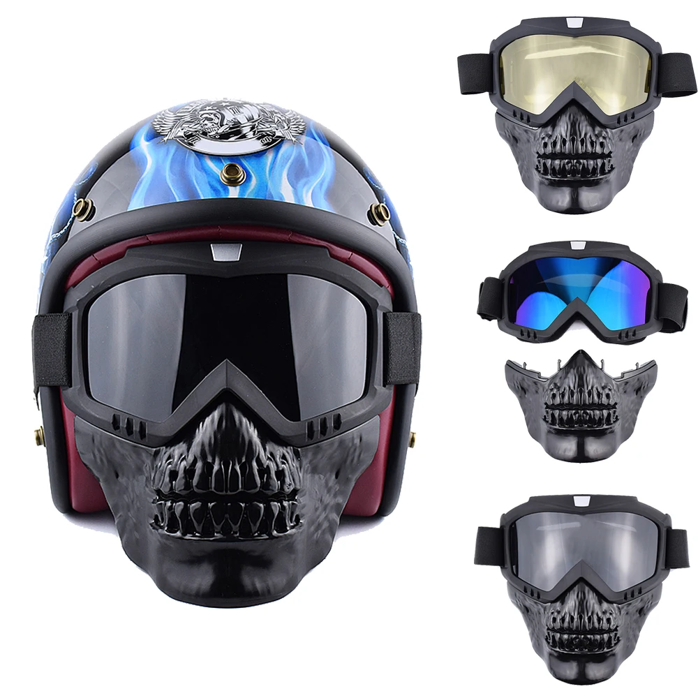 

2019 MJMOTO Motorcycle Goggles Helmet Outdoor Riding Motocross Skulls Windproof Wind Glasses Sandproof Goggle gafas motocross