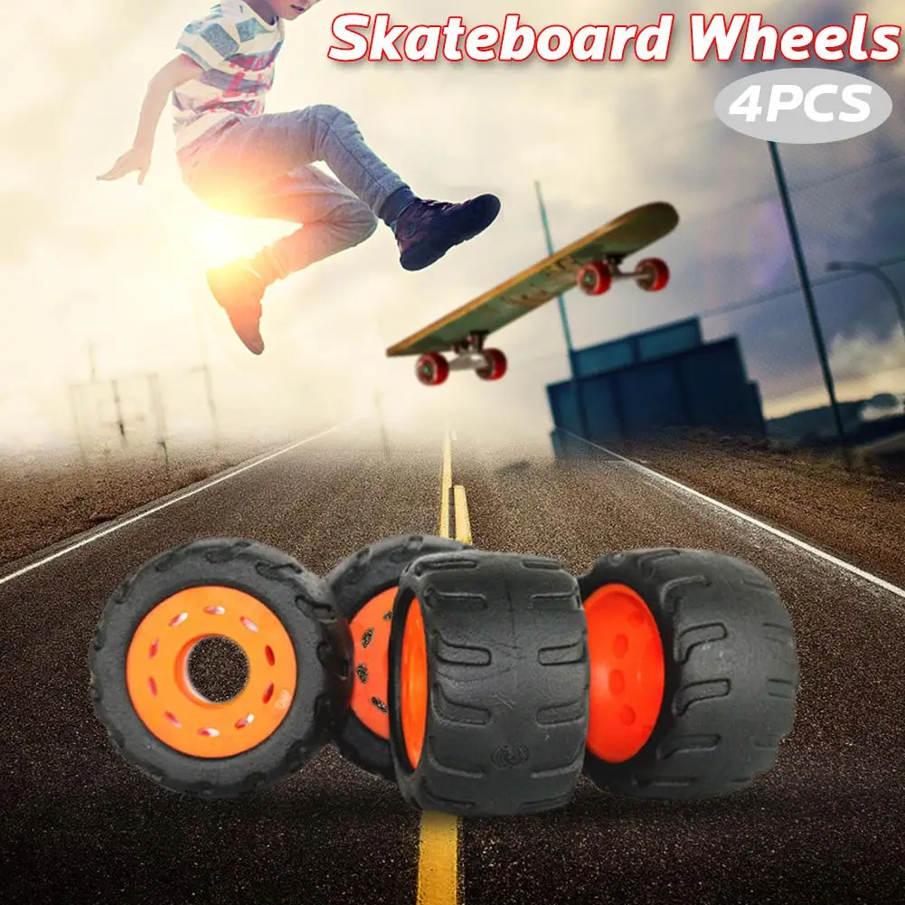 4 قطعة/المجموعة لوح التزلج عجلات 76*45 ملليمتر دائم بو مكافحة يهتز المطاط عجلة Longboard كروزر عجلات واحدة و مزدوجة الروك عجلة