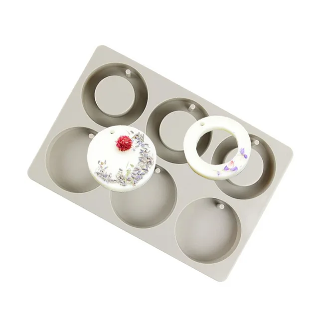 Silicone mold 6 cavity round Circle shape Cake mold DIY perfume clay