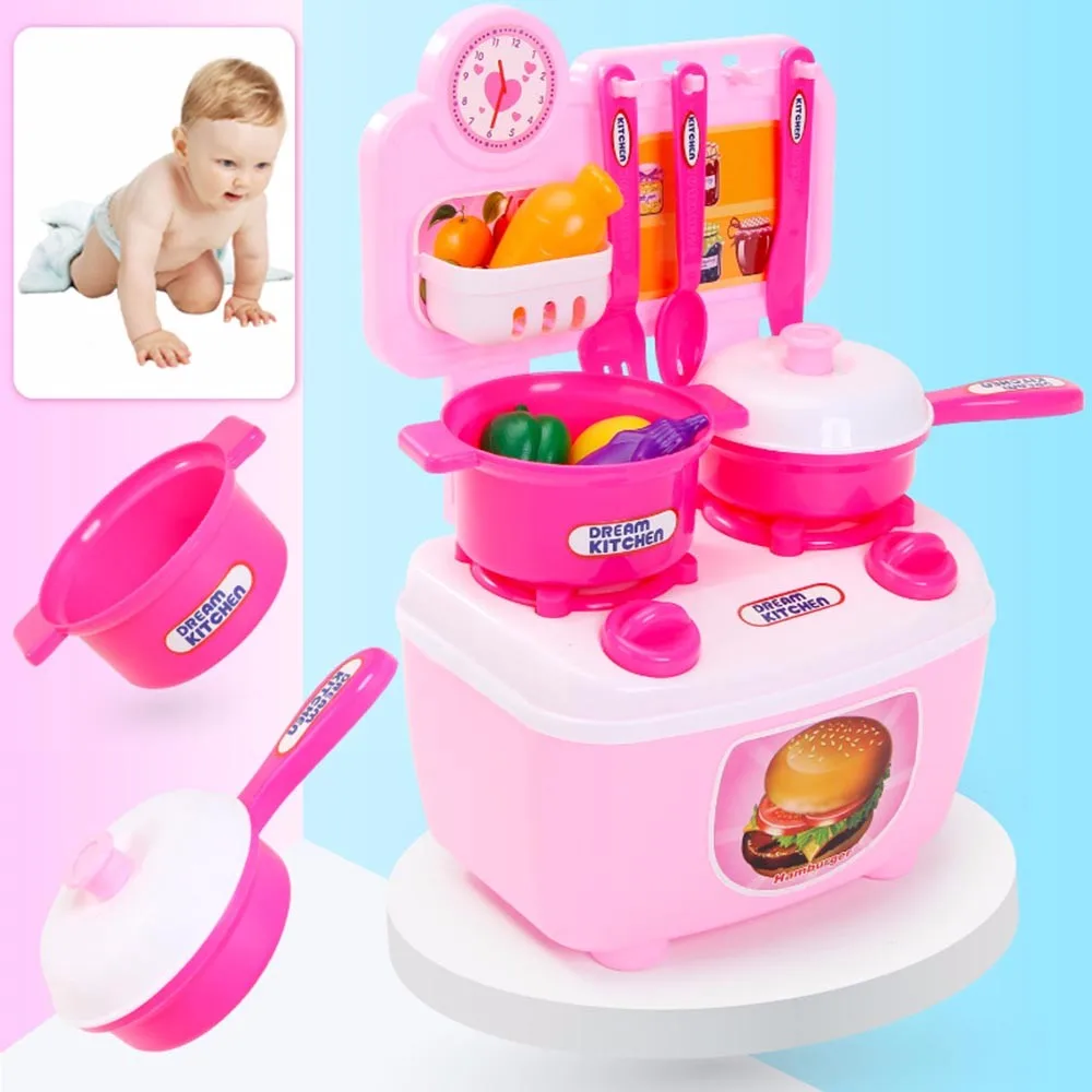 Children Gift Play Kitchen Set Kids Pretend Toy Cooking Food Toys