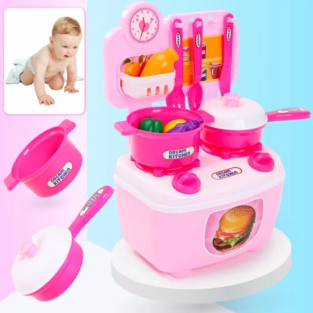 Children Gift Play Kitchen Set Kids Pretend Toy Cooking Food Toys Educational 2019 New Arrival