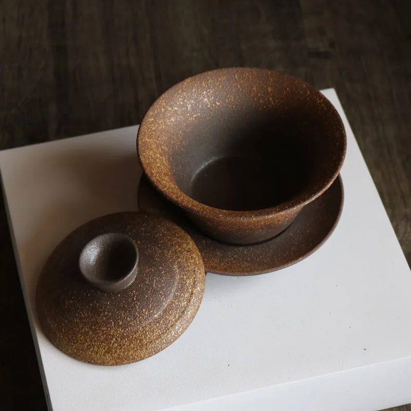 130 мл винтажная керамическая грубая керамика Gaiwan китайская лампа чайная