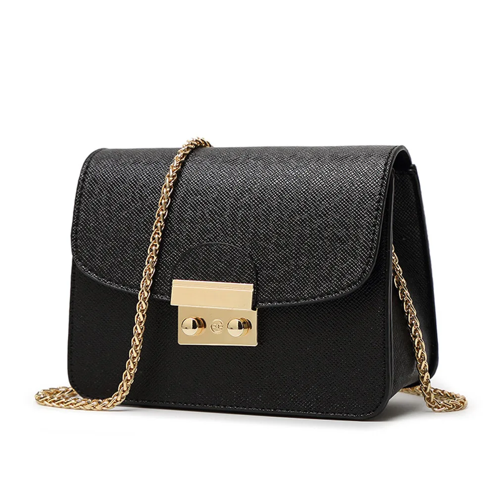 

Women Bags With Chains Messenger Bags for Women Black Color Sequined Small Bags Bolsa Feminina free shipping