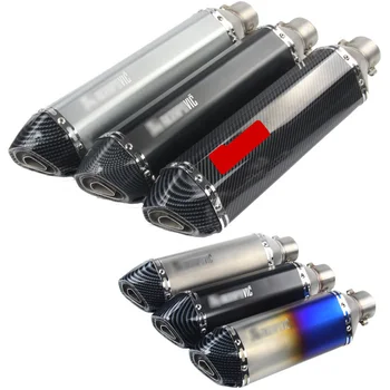 

Universal 38-51 mm Stainless Steel Motorcycle Exhaust Tail Pipe with Removable Muffler After Section Modified System 370 470 mm